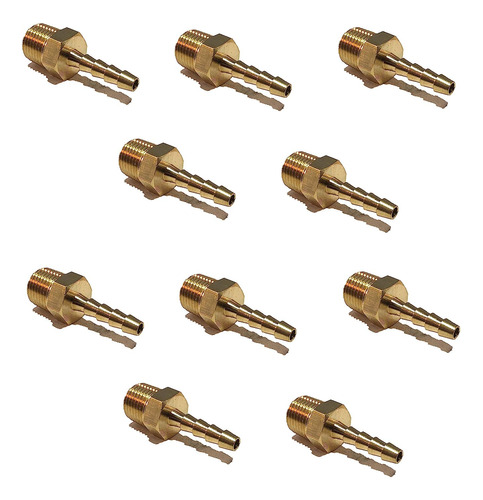 1/8 Hose Barb X 1/8 Male Npt Brass Pipe Fitting Npt Thr...