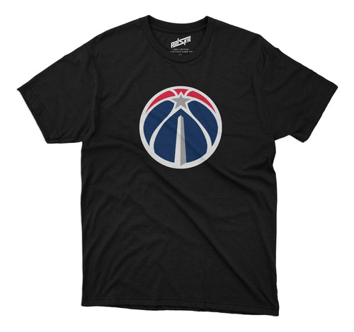 Remera Basket Nba Washington Wizards Negra Logo Simple