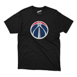 Remera Basket Nba Washington Wizards Negra Logo Simple