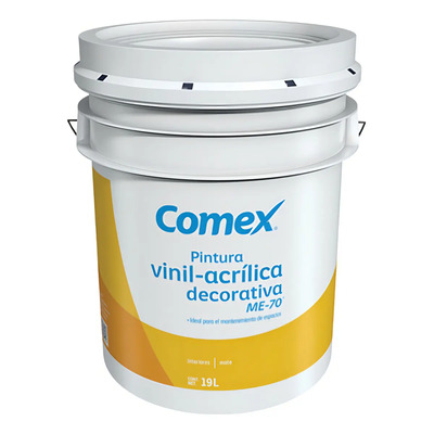 Pintura Vinílica Comex Blanco Mate 19L Interiores Modelo ME-70 | Meses sin interés