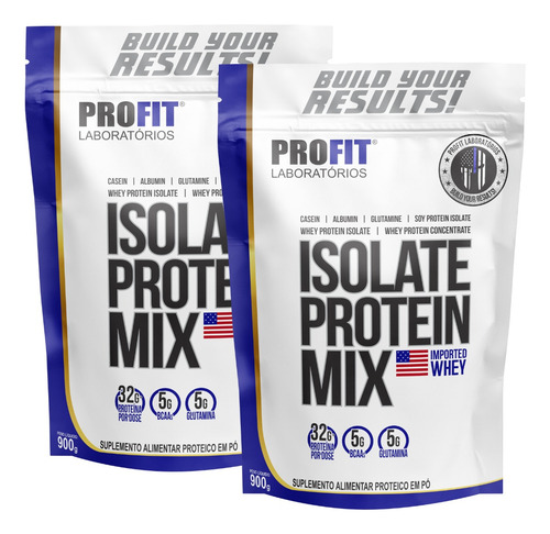 Combo 2 Whey Protein Isolado Mix Refil 900g - Profit Labs