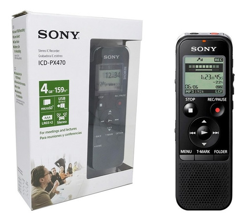 Grabadora De Voz Digital Sony Icd Px470 4gb, Expandible 32gb