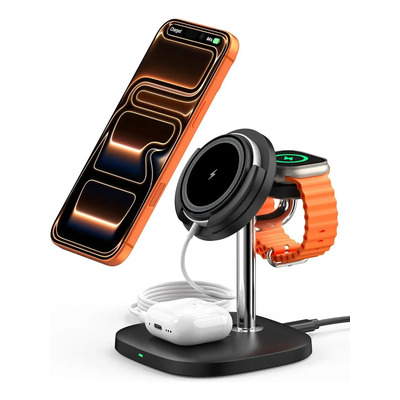 SwanScout 711M Cargador Magnético Portátil 3 en 1 de Carga Rápida Inalámbrica, compatible con iPhone 17\u002FAir\u002F16\u002F15\u002F14\u002F13\u002F12 Series, Apple Watch 11\u002F10\u002F9\u002F8-5, Ultra 3\u002FUltra 2\u002FSE 3\u002FSE y AirPods Pro 4\u002F3\u002F2 | Meses sin interés