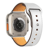 Pulseira Couro Social Para Apple Watch 7 8 Ultra 45 49mm