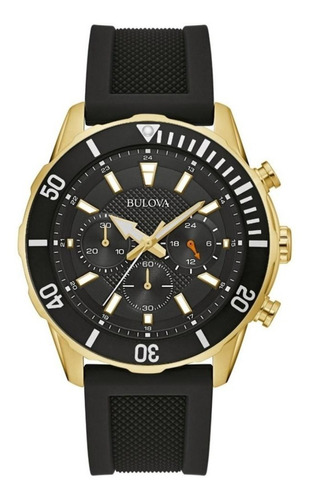 Reloj Bulova Clásicos Sports 98a270 Color De La Correa Negro