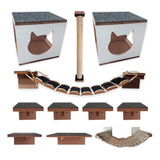  Playground Para Gato Parede Fixo 13pcs Parquinho Arranhador