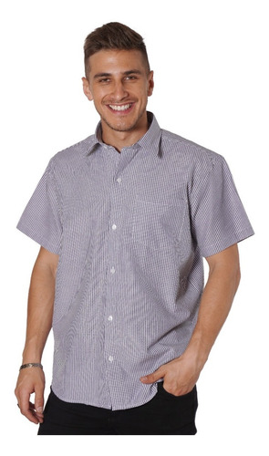 Camisa Manga Corta Rayada Hombre Con Bolsillo Varios Colores