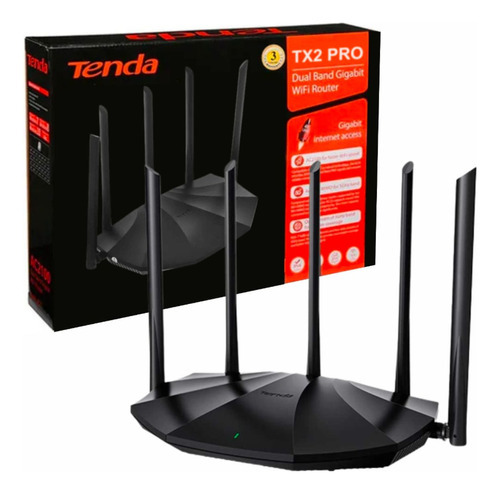 Router Wifi Tenda Tx2 Pro Dual Band Gigabit Color Negro