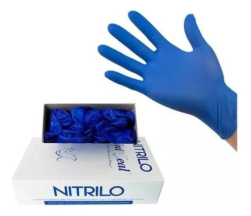 Guante Nitrilo Azul Cobalto Uniseal 100pzas Talla Grande