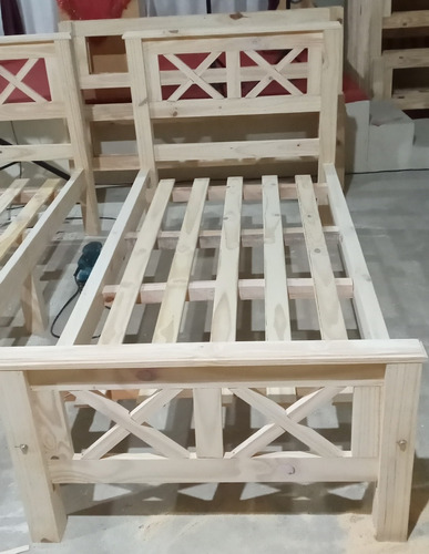 Camas De Pino Macizo Estilo Griego En Cruz. Patas 3 X3 