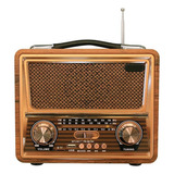 Radio Retro De Madera, Audio De Bajo Externo A Alto Volumen