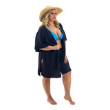 Saída De Praia Plus Size - Vestido Kimono Curto + Short