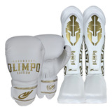 Kit De Muay Thai Luva Caneleira Profissional Legendary 