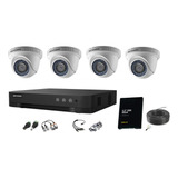 Kit Camaras Hikvision Dvr 4 Ch + 4 Domos + Disco + Utp Em