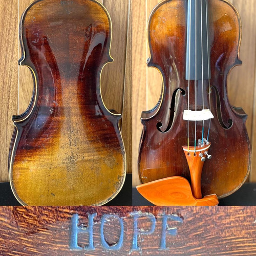 Violino 4/4 Antigo Alemão Cópia Hopf C/ Aprox. 150 Anos