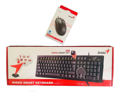 Combo Teclado Mouse Genius Para Pc Usb Kb-101/dx-120 Alámbri