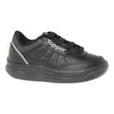 Zapatillas Topper C Tennis X Forcer Kids Niño Ng/gr