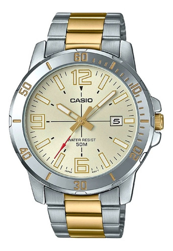Reloj Hombre Casio Mtp-vd01sg-9b Análogo Plateado / Lhua