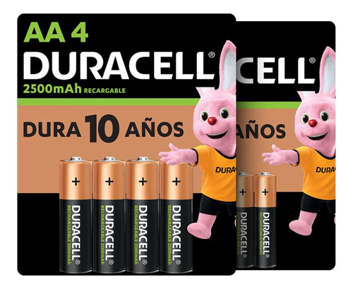 Pack Pilas Recargables Duracell Aaax4 + Aax4 