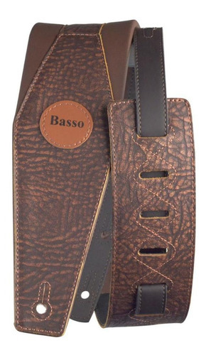 Correia Alça Guitarra Basso Straps Couro Ori Cs 02 Marrom