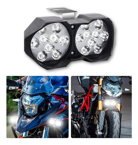 Kit Faro Auxiliar Moto 9 Led