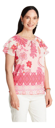 Blusa Doble Capa Con Lurex - Fucsia