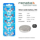 Baterías De Reloj Renata #390 5pcs