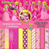 Kit Digital Princesa Peach Super Mario Bros Clipart Fondos