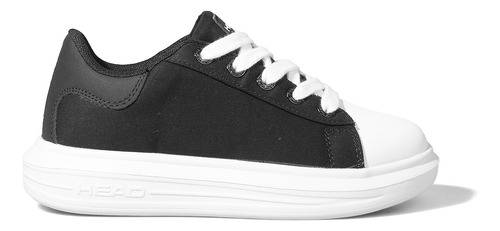 Zapatillas Head Plataforma Canvas Negro Blanco Mujer