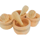 20 Mini Morteros De Madera P/cocina 