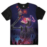 Camiseta Caveira Anjo Fogo Chamas Skull Angel Fire Galáxia