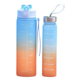 Set X2 Botellas Agua Motivacional Plásticas 900 Ml + 300 Ml 