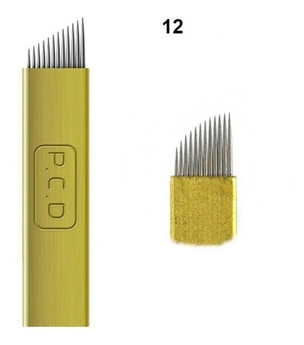 10 Agujas Microblading Filos Pcd 12,14,18 Pin Y U Hard