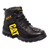 Bota Cat Motociclista Couro Legitimo Palmilha Gel Envio Ja