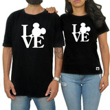 Kit 2 Camiseta Casal Namorados Estampa Love Mickey Mousse