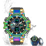 Reloj De Pulsera Deportivo Hombre Impermeable 50m Colorido