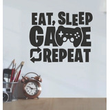 Vinil Decorativo Gamer Eat Sleep Repeat Video Juegos