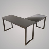 Mesa Em L De Jantar Cozinha 150x150 Pé Pinus Preto Ou Mel