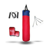 Bolsa De Boxeo 120 Cm + Guantin + Relleno Combo Box + Soga