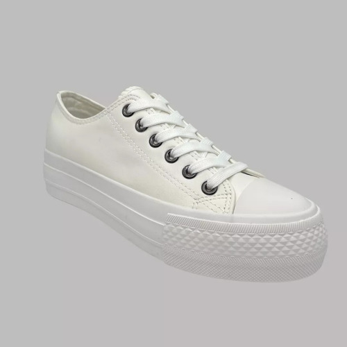 Zapatillas Blanca Y Negra Plataforma De 4cm