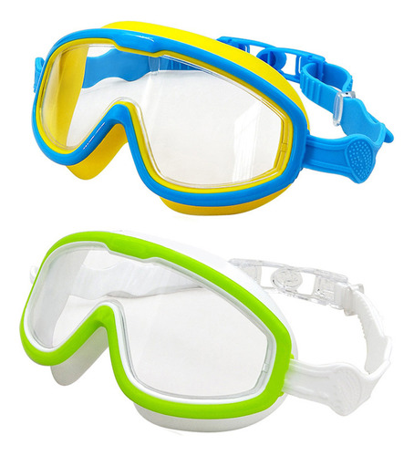 Gafas De Natación Big Frame Para Niños, Antivaho, Vista Ampl