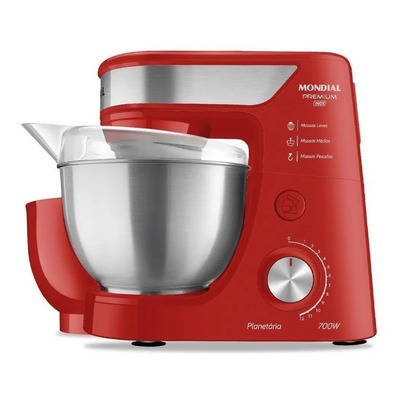 Batedeira Planetária Premium Inox Bp-02p-r-ti Mondial Cor VERMELHO\u002FINOX | Parcelamento sem juros