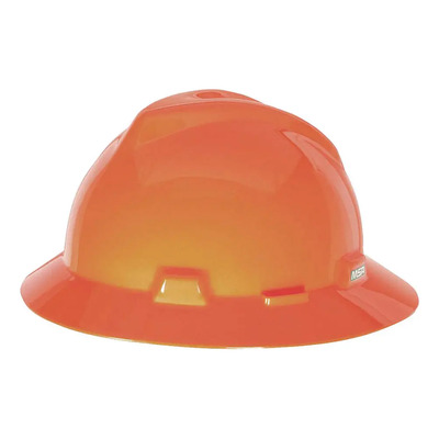 Casco De Seguridad Ala Ancha V gard Suspensión Matraca Msa Color Naranja | Envío gratis