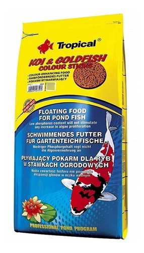 Tropical Alimento Koi Goldfish Color Stick  4 Kg Carpas