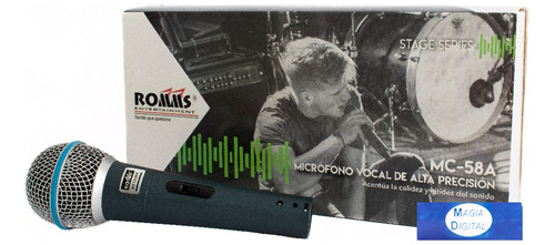 Micrófono Romms Mc-58a Unidireccional Voz E Instrumentos