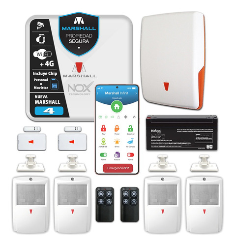 Kit Alarma Inalámbrica Casa Marshall Gsm Sirenas Sensor!!!