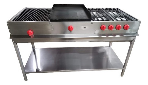 Plancha Con 4 Quemadores Con Asador