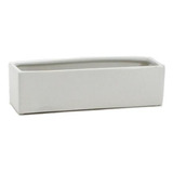 Maceta Rectangular De Cerámica Blanca Wgvi 14  X 4  X 4 H, T