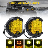 2*faros Led Superpotente Redondos 90w 5'' Tipo Baja Amarilla