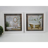 Conjunto Dois Quadros Decorativos Banheiro Ou Lavabo